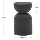 Rachell Sidebord, Sort metal, Ø30,5 - Unoliving.com