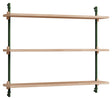 Wall Shelving, 1 fag, 3 hylder, H:65, Eg/Grøn - Unoliving.com