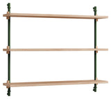 Wall Shelving, 1 fag, 3 hylder, H:65, Eg/Grøn - Unoliving.com