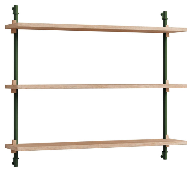 Wall Shelving, 1 fag, 3 hylder, H:65, Eg/Grøn - Unoliving.com