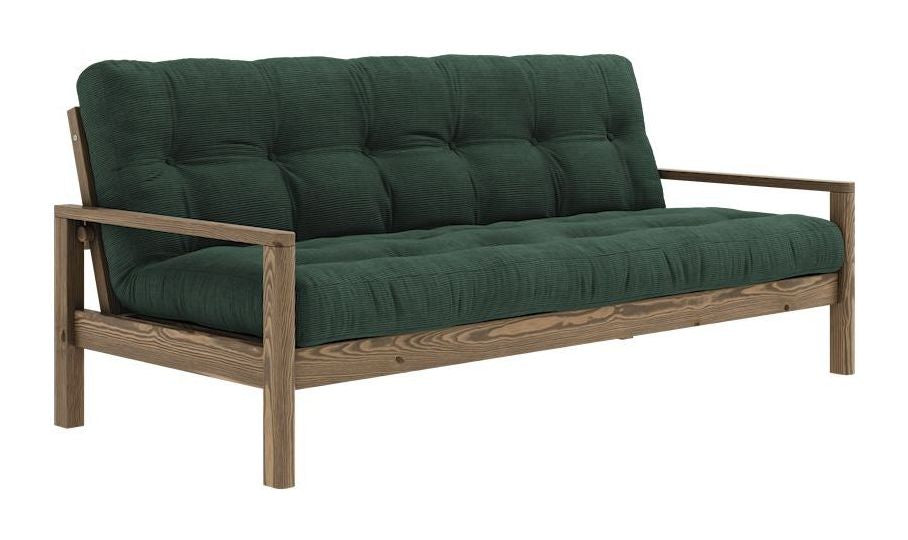 Knob Sovesofa, Brun lakeret fyrretræ, Seaweed fløjl - Unoliving.com