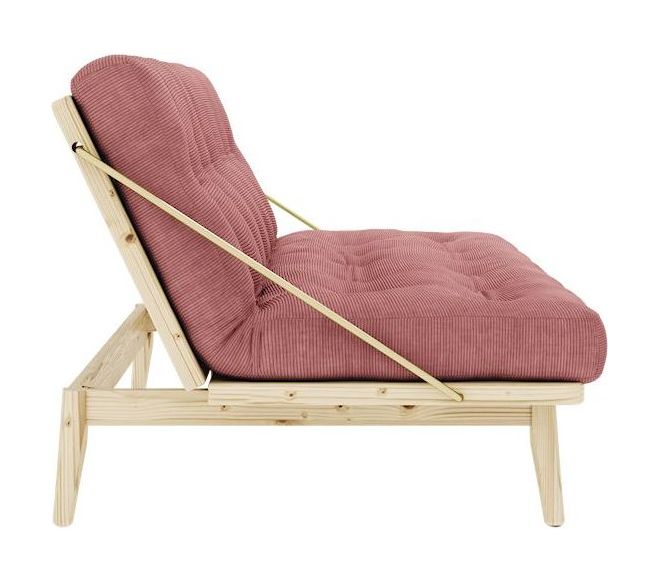 Folk Sovesofa, Fyrretræ, Sorbet Pink fløjl - Unoliving.com