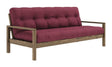 Knob Sovesofa, Brun lakeret fyrretræ, Bordeaux - Unoliving.com