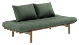 Pace Daybed Sovesofa, Brun lakeret fyrretræ, Olive Green