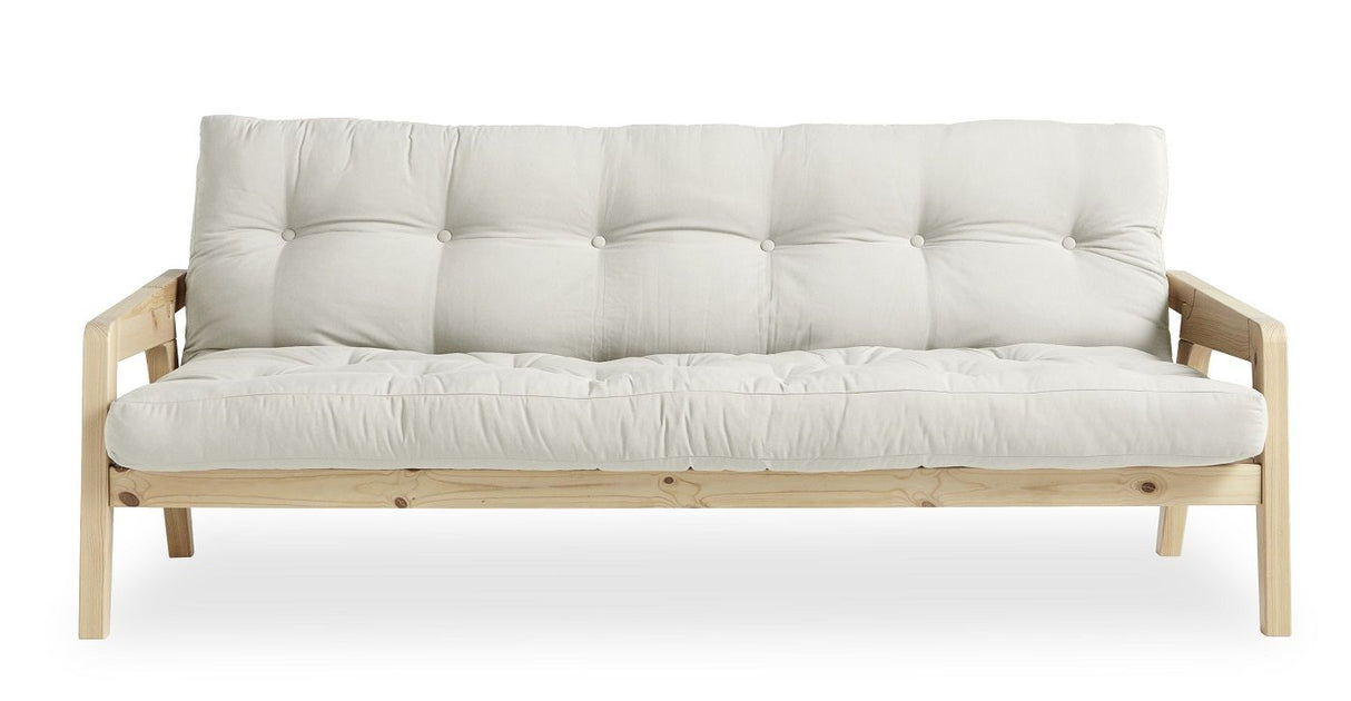 GRAB Sovesofa 130x200, Fyrretræ/Offwhite - Unoliving.com