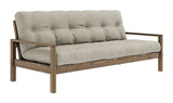 Knob Sovesofa, Brun lakeret fyrretræ, Linen - Unoliving.com