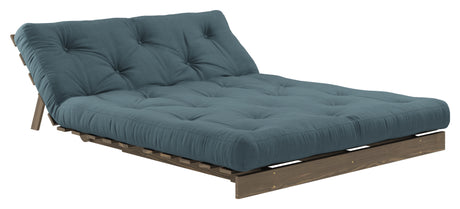 Roots 140 Sovesofa, Brun lakeret fyrretræ, Petrol Blue - Unoliving.com