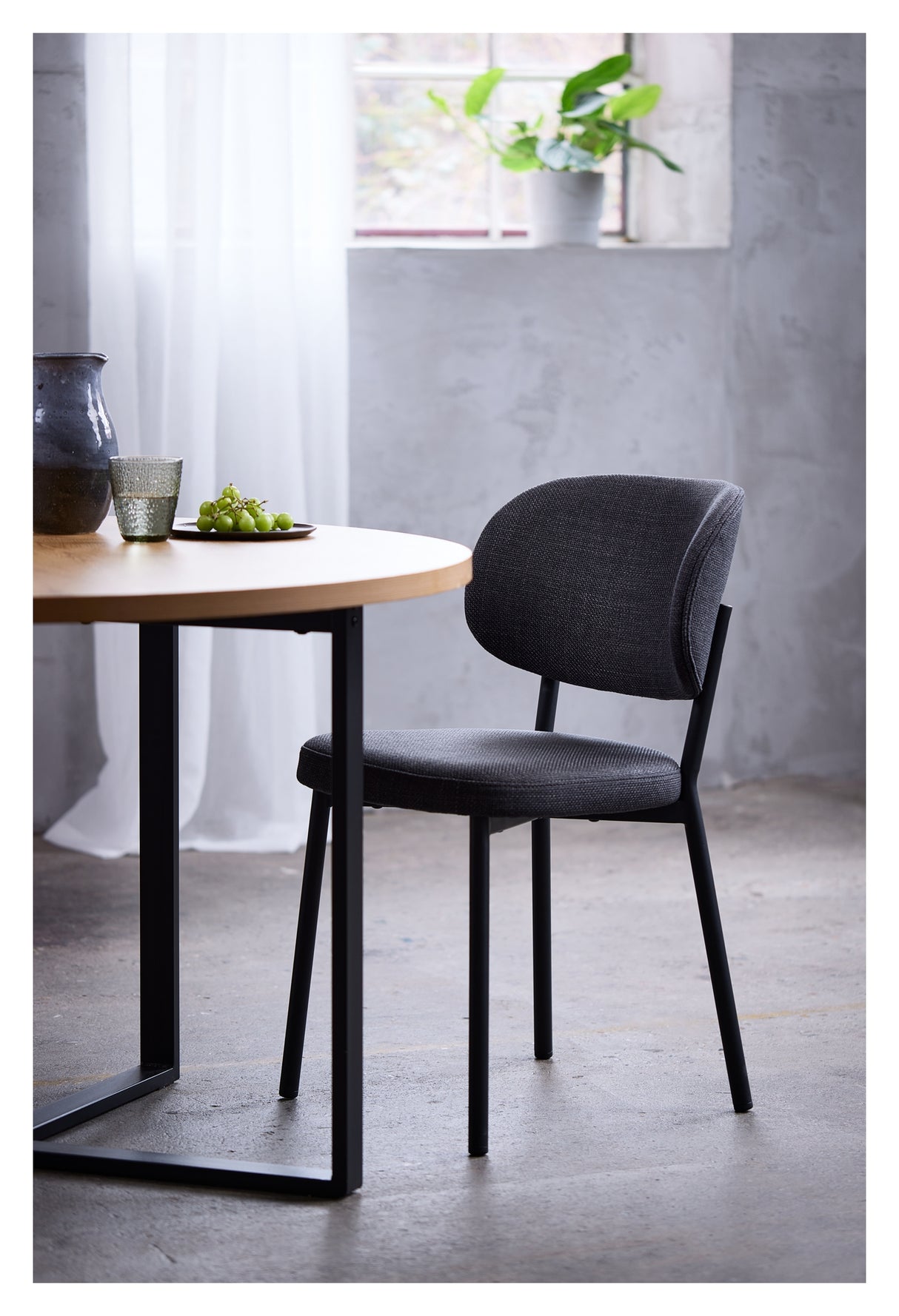 Fowler, spisebordsstol - grå/sort - Unoliving.com