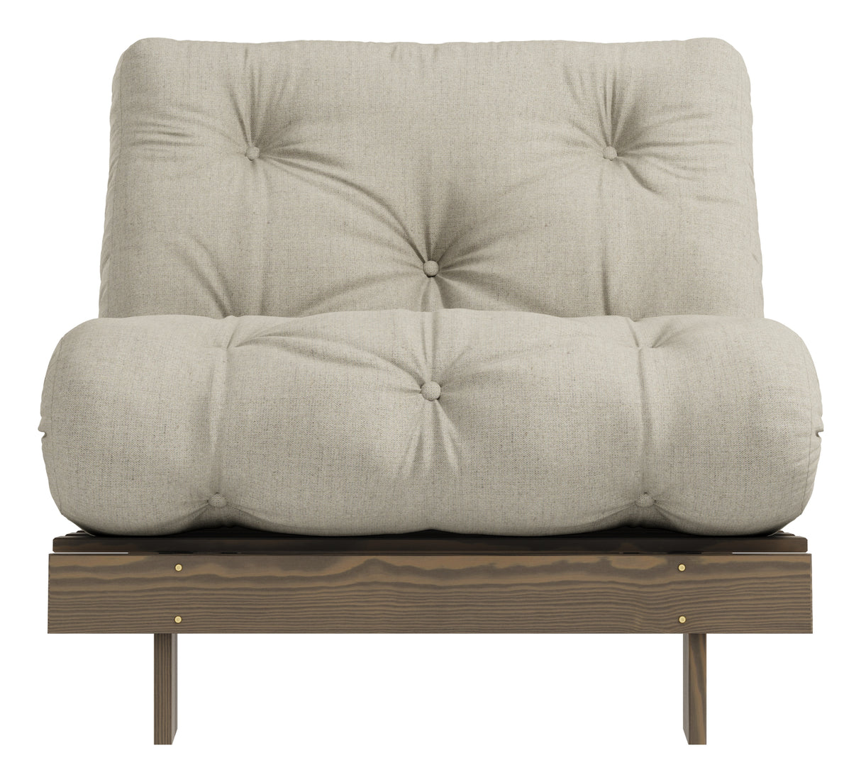 Roots 90 Sovesofa, Brun lakeret fyrretræ, Linen - Unoliving.com