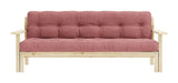 Unwind Sovesofa, Lakeret fyrretræ, Sorbet Pink fløjl - Unoliving.com