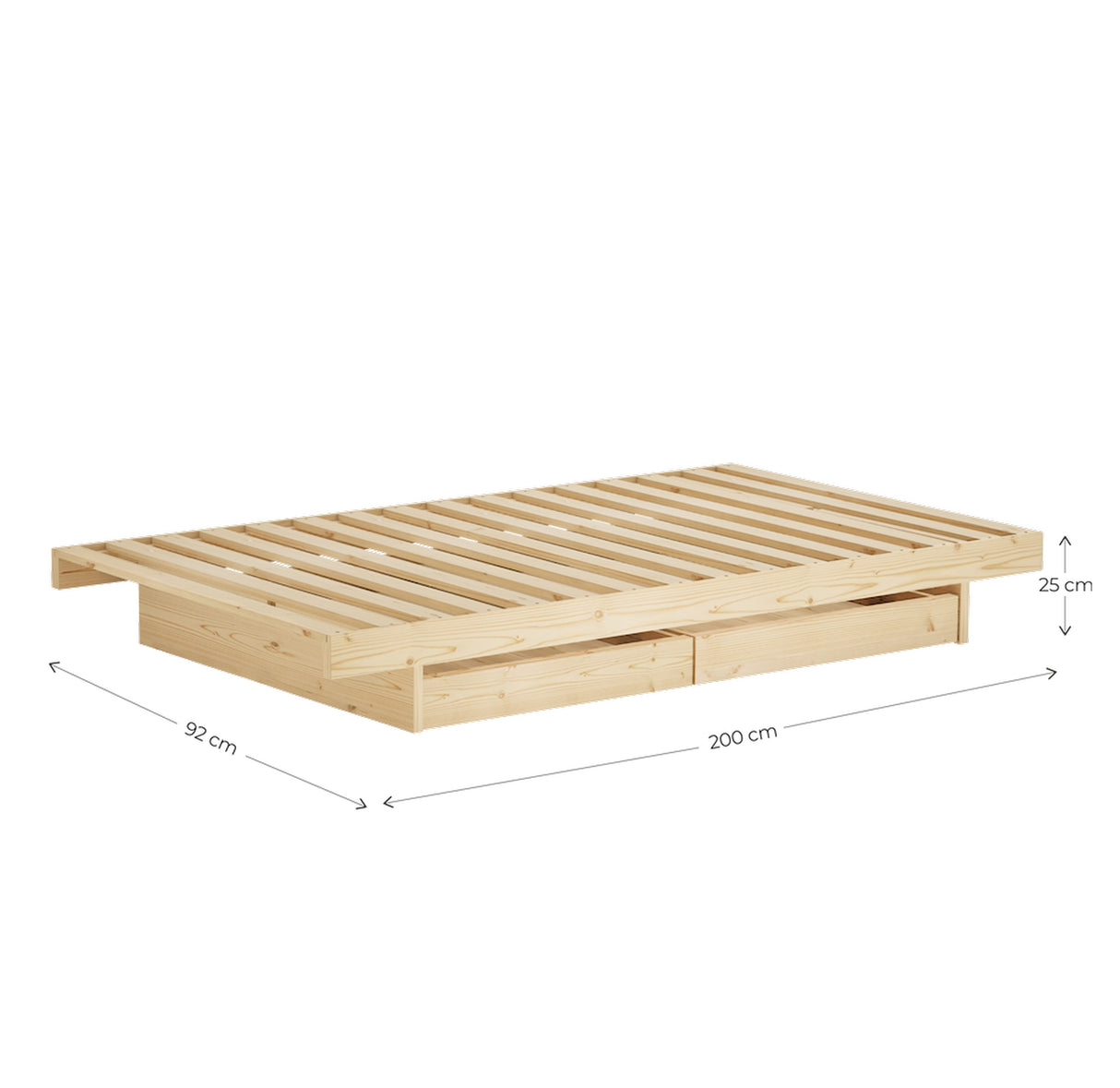 Kanso Sengeramme m.sideboxes 90 x 200, eg - Unoliving.com