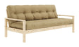 Knob Sovesofa, Lakeret fyrretræ, Wheat Beige - Unoliving.com