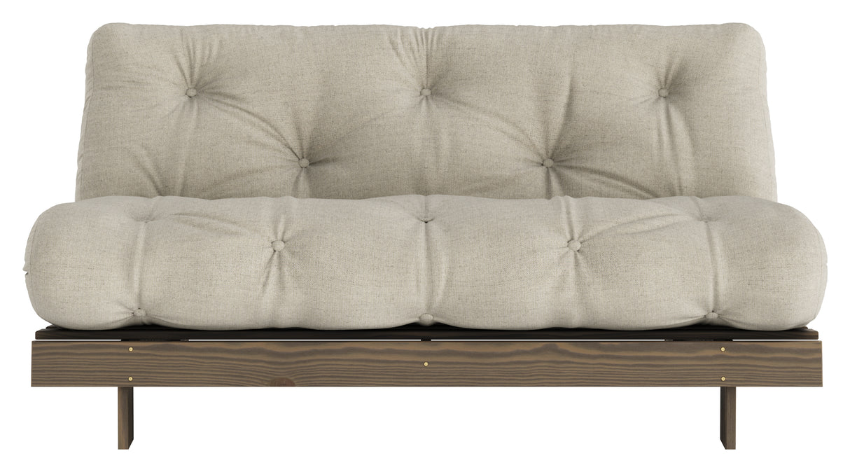 Roots 160 Sovesofa, Brun lakeret fyrretræ, Linen - Unoliving.com