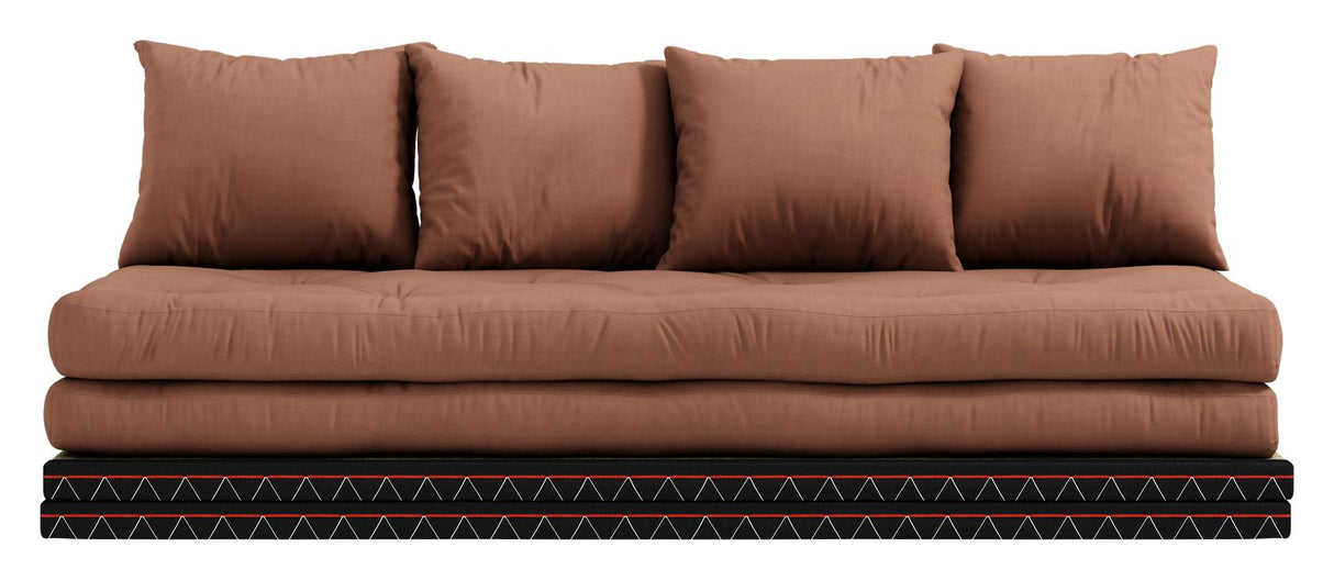 Chico Futon Sofa m. Tatami måtter, Ler brun - Unoliving.com