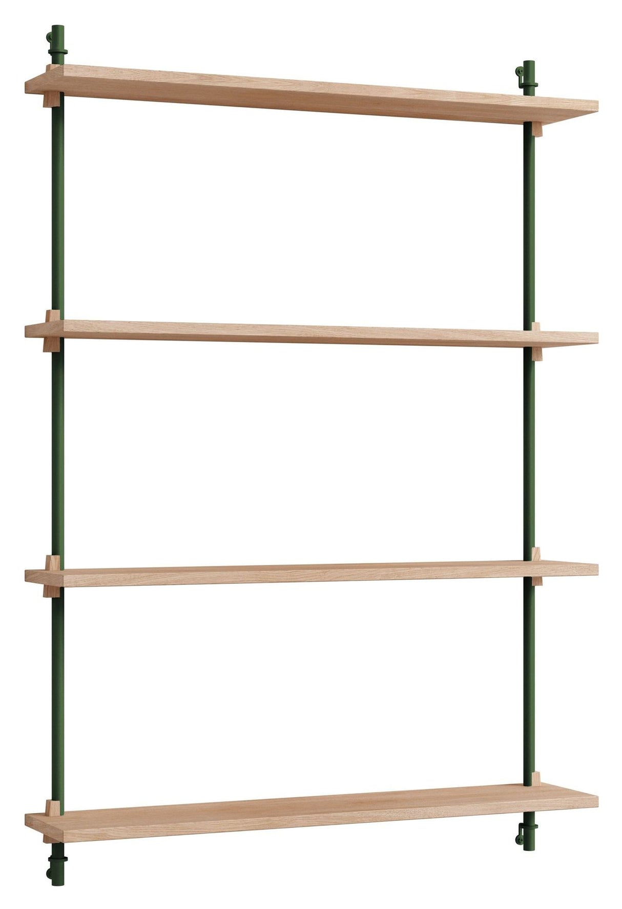 Wall Shelving, 1 fag, 4 hylder, H:115, Eg/Grøn - Unoliving.com