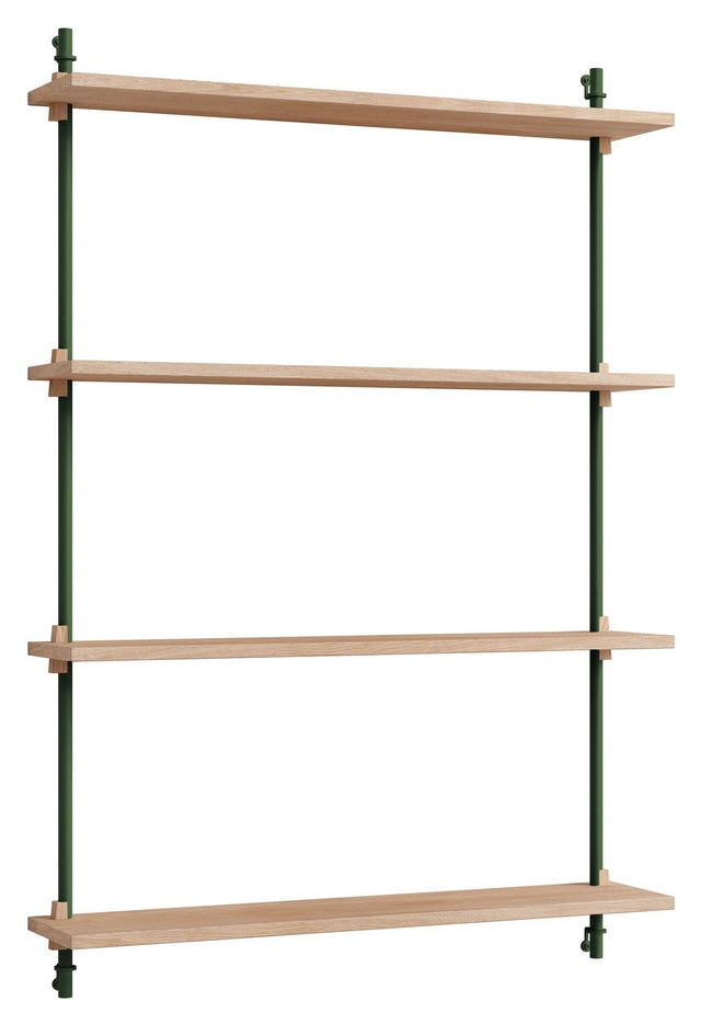 Wall Shelving, 1 fag, 4 hylder, H:115, Eg/Grøn - Unoliving.com