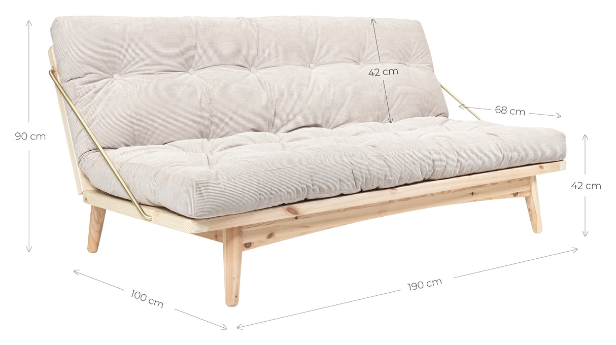 Folk Sovesofa, Fyrretræ/Olive Green - Unoliving.com