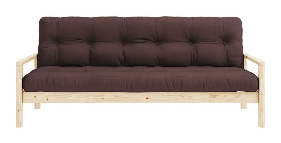 Knob Sovesofa, Lakeret fyrretræ, Brown - Unoliving.com