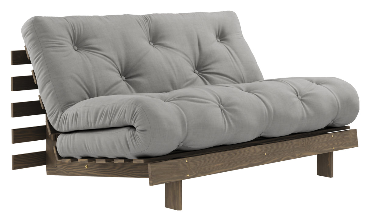 Roots 140 Sovesofa, Brun lakeret fyrretræ, Grey - Unoliving.com