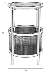 homii Makato Sidebord Ø30, Sort/Natur