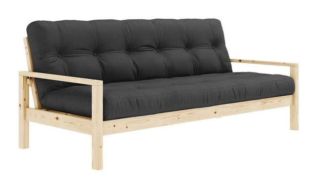 Knob Sovesofa, Lakeret fyrretræ, Dark Grey - Unoliving.com