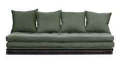 Chico Futon Sofa, Olive Green m. Tatami måtter - Unoliving.com