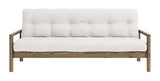 Knob Sovesofa, Brun lakeret fyrretræ, Offwhite - Unoliving.com