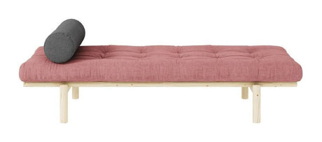 Next Daybed, Lakeret fyrretræ, Sorbet Pink fløjl