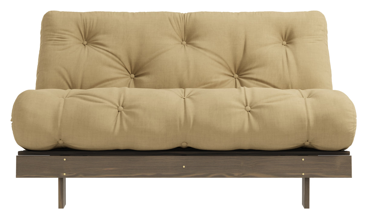 Roots 140 Sovesofa, Brun lakeret fyrretræ, Wheat Beige - Unoliving.com