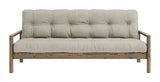 Knob Sovesofa, Brun lakeret fyrretræ, Linen - Unoliving.com