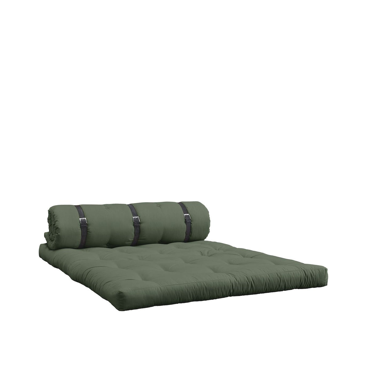 Buckle-Up Futon Sofa, Olive Green - Unoliving.com