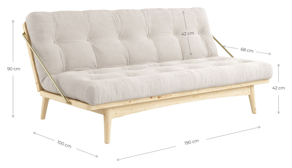 Folk Sovesofa, Fyrretræ/Linen - Unoliving.com