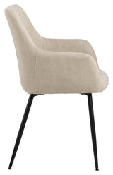 Lizzy, spisebordsstol m/armlæn - beige - Unoliving.com