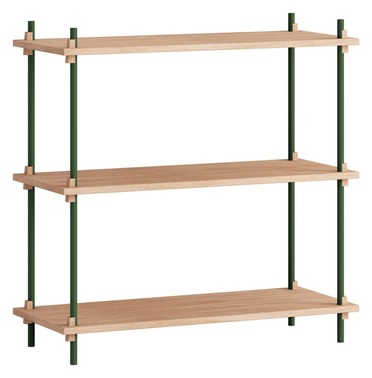 Shelving System, 1 fag, 3 hylder, H:85, Eg/Grøn - Unoliving.com