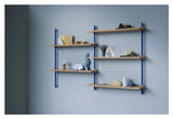 Wall Shelving, 2 fag, 5 hylder, H:85, Eg/Blå