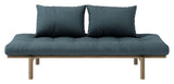 Pace Daybed Sovesofa, Brun lakeret fyrretræ, Petrol Blue - Unoliving.com