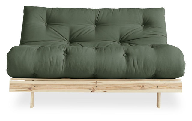 Roots 140 Sovesofa, Olive Green/Natur - Unoliving.com