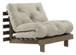 Roots 90 Sovesofa, Brun lakeret fyrretræ, Linen - Unoliving.com