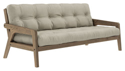 Grab Sovesofa, Brun lakeret fyrretræ, Linen - Unoliving.com