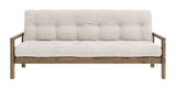 Knob Sovesofa, Brun lakeret fyrretræ, Ivory fløjl - Unoliving.com