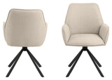 Glenda, spisebordsstol m/armlæn - beige - Unoliving.com