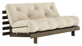 Roots 160 Sovesofa, Brun lakeret fyrretræ, Beige - Unoliving.com