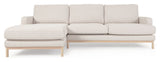 Mihaela 3-pers. Sofa m. venstrevendt chaiselong, Hvid fleece - Unoliving.com