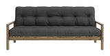 Knob Sovesofa, Brun lakeret fyrretræ, Dark Grey - Unoliving.com