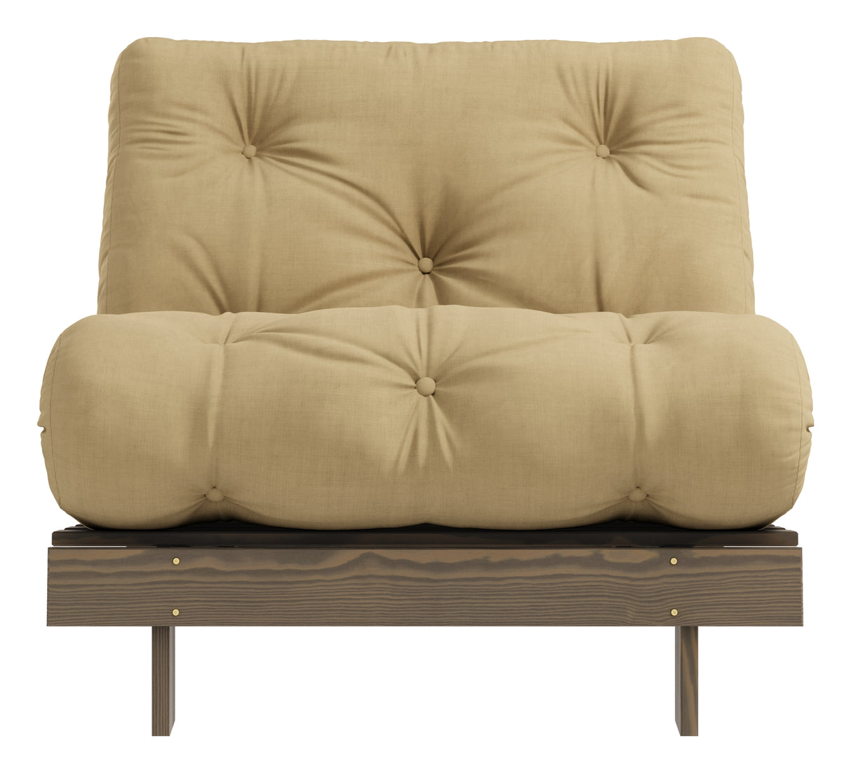 Roots 90 Sovesofa, Brun lakeret fyrretræ, Wheat Beige - Unoliving.com