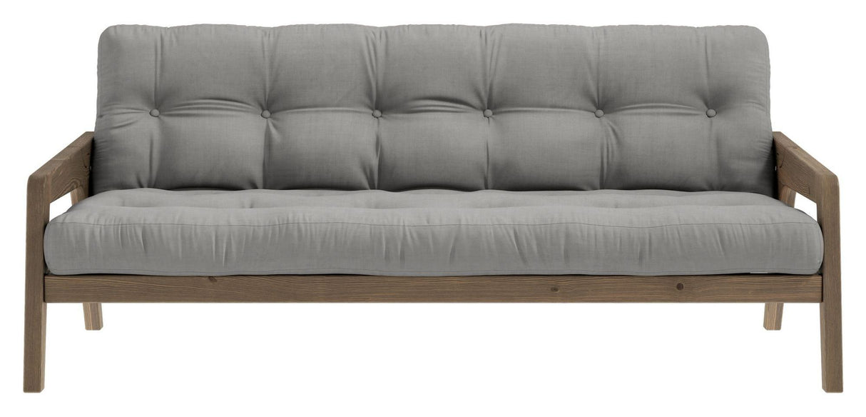 Grab Sovesofa, Brun lakeret fyrretræ, Grey - Unoliving.com