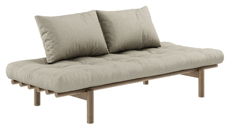 Pace Daybed Sovesofa, Brun lakeret fyrretræ, Linen - Unoliving.com