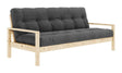 Knob Sovesofa, Lakeret fyrretræ, Dark Grey Fløjl - Unoliving.com