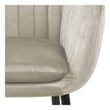 Emilia Spisebordsstol m. arm, Sand velour - Unoliving.com