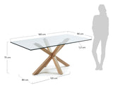 ARGO, Spisebord 160x90cm, eg/glas - UNOLIVING.COM